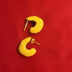 ★MISSOMA★SQUIGGLE TWO TONE ENAMEL CHUBBY HOOP EARRINGS Missoma | Jewelry | Missoma Squiggle Chubby Two Tone Enamel